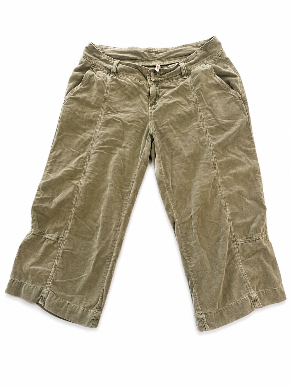 Joie Olive Green Corduroy Button-Fly Pants